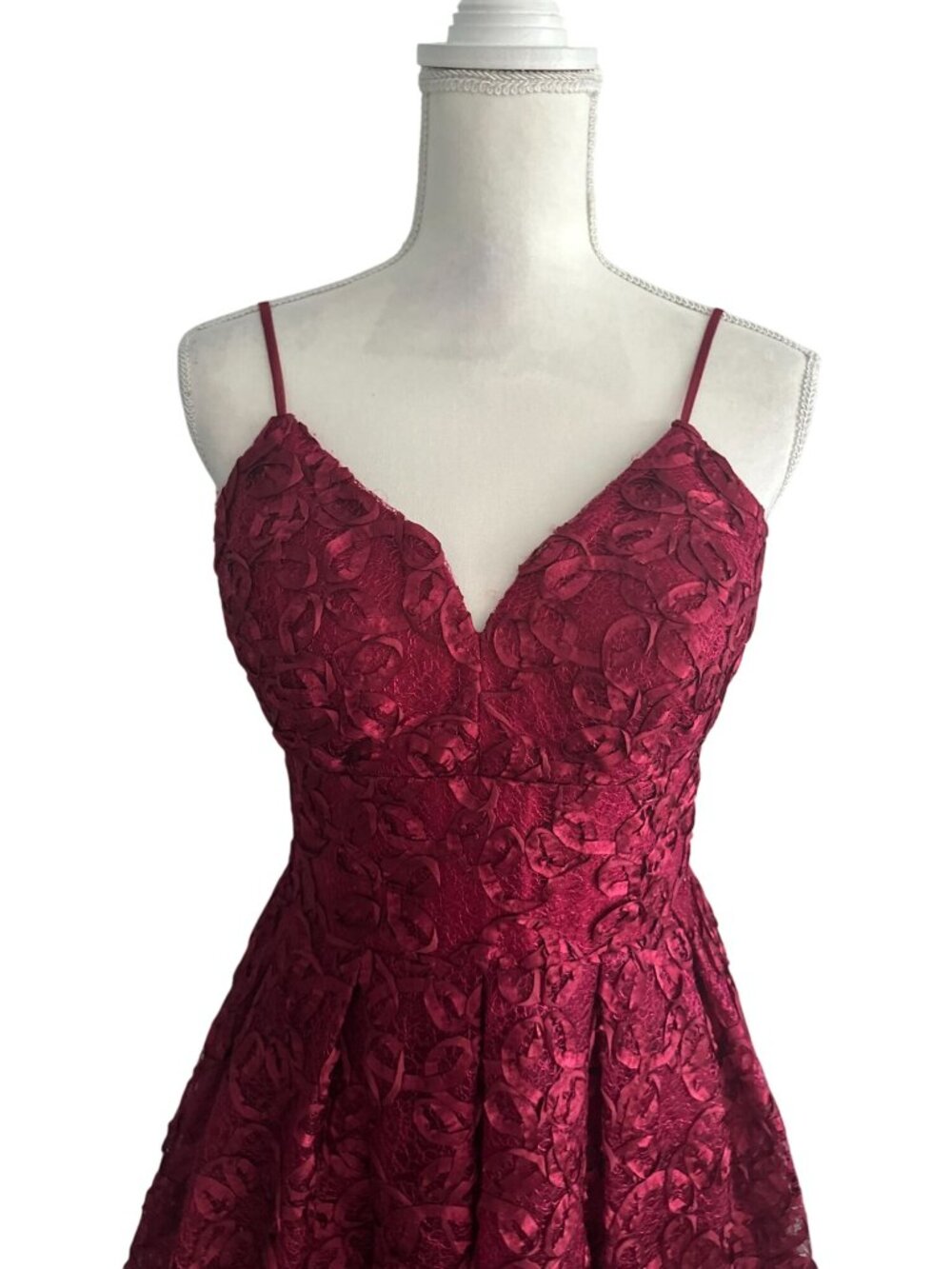 NICOLE MILLER Scarlet Rosette Detail Line Dress Size 8 - Picture 5 of 9